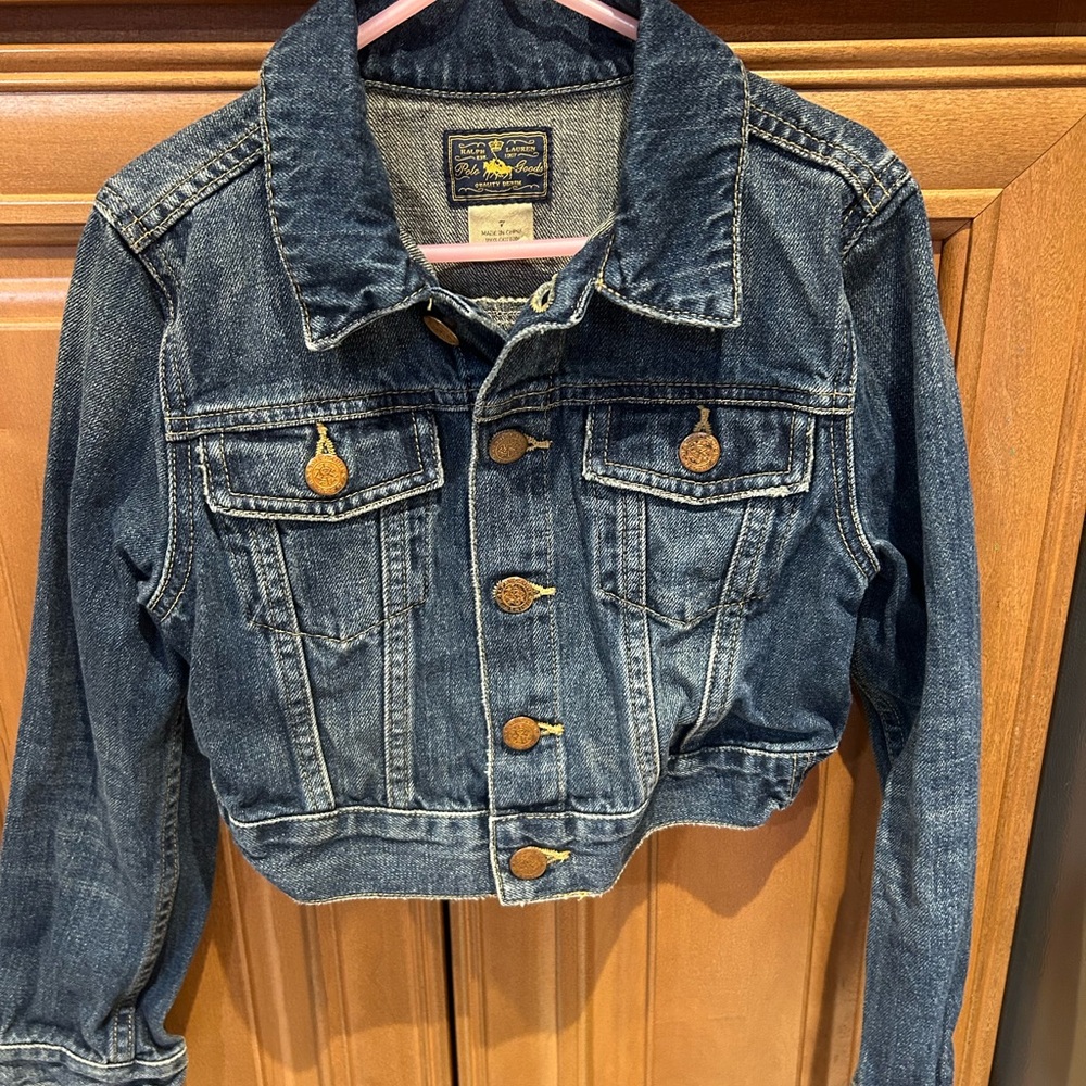 Polo Ralph Lauren Polo Jeans Co Cropped Denim Trucker Jacket Girls 7